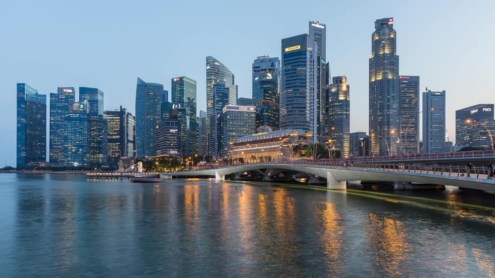 Singapore central business district skyline