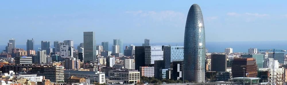 Barcelona business district skyline